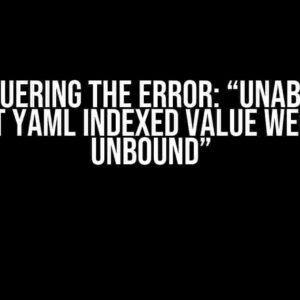 Conquering the Error: “Unable to Format YAML Indexed Value Were Left Unbound”