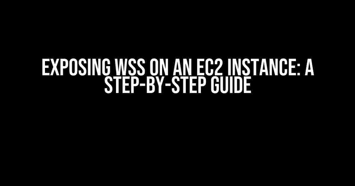 Exposing WSS on an EC2 Instance: A Step-by-Step Guide